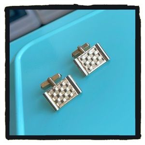 💕Beautiful Vintage Silver Tone Swank Rectangle Cufflinks💕